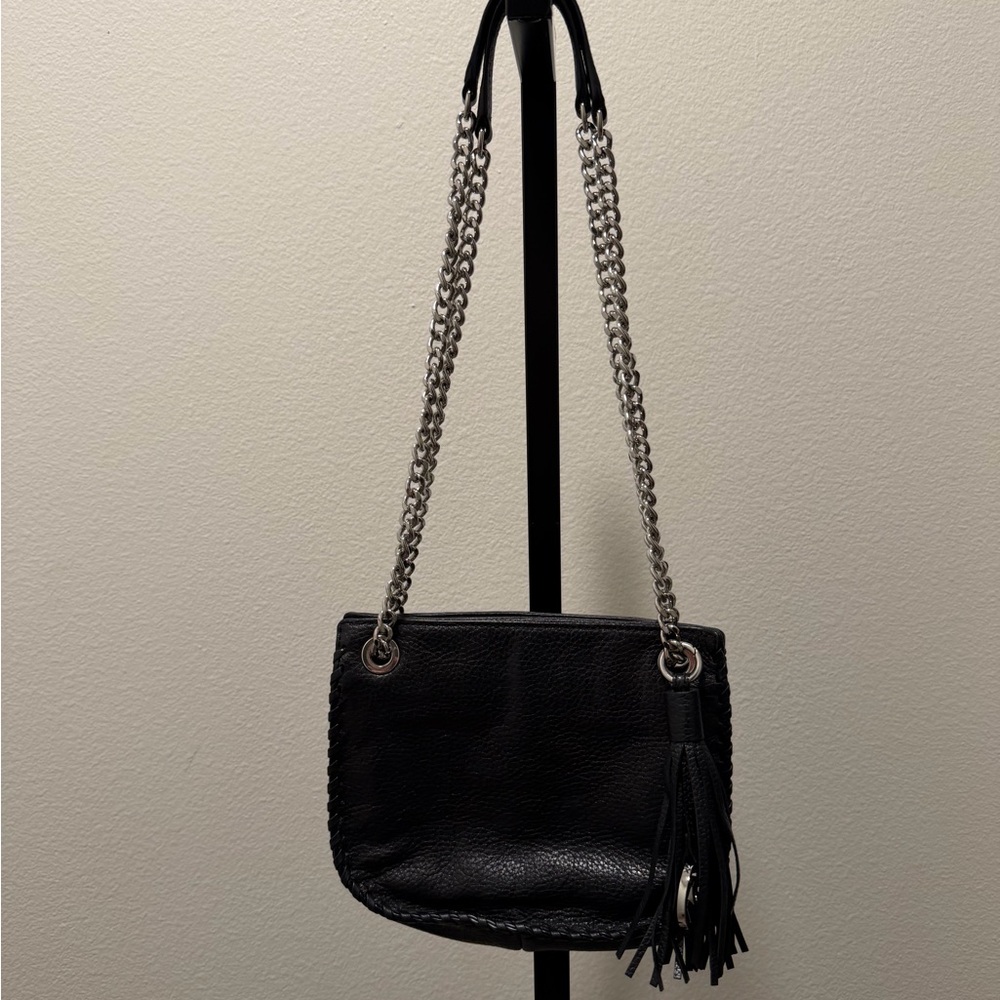 Michael Kors Black Shoulder Bag with Silver Chain
